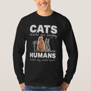 T-shirt Chat Chats Me Rendre Heureux Humains Me Faire Mal 