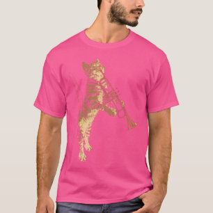 T-shirt Chat-Chemise Jazz Drôle Avec Trumpet Jazz Music Sh