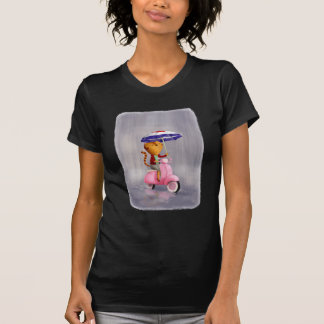 T-shirt Chat chic de Kitty sur le scooter rose
