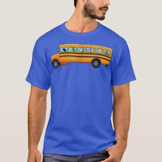 T-shirt Chat, Chien Et Canard Dans Un Bus Scolaire Drôle13