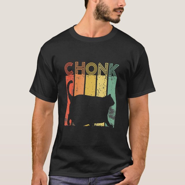 T-shirt Chat Chonk, Cadeau pour Amoureux des chats, Chat R (Devant)