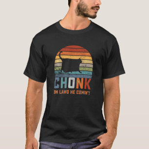 T-shirt Chat Chonk Échelle Mème Drôle Rétro Style Vintage