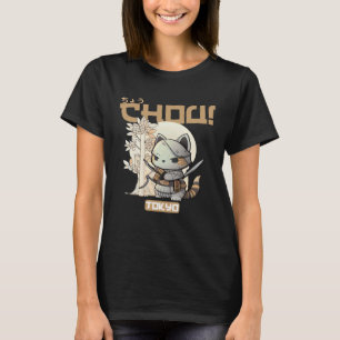 T-shirt Chat Chou Samouraï avec Chibi pour votre petit(e)