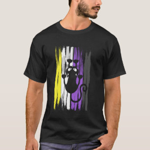 T-shirt Chat Climbeur Fou Fierté Nonbinaire Drôle de Pouvo