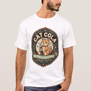 T-shirt Chat Cola Chat Boisson Gazeuse Étiquette Boisson C