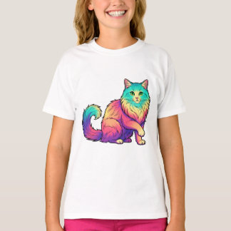 T-shirt Chat coloré amateur de chat à longs poils