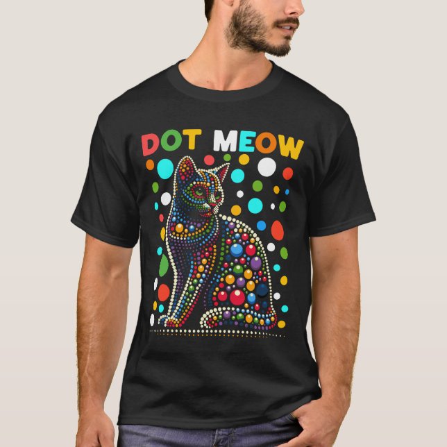 T-shirt Chat coloré Dot Art (Devant)