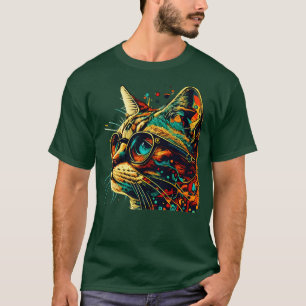 T-shirt Chat coloré Penser Chat Kitten Lover