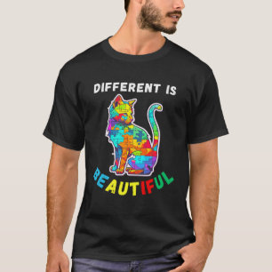 T-shirt Chat coloré pour soutenir la sensibilisation à l'a