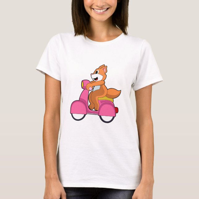 T-shirt Chat comme Biker avec Scooter.PNG (Devant)