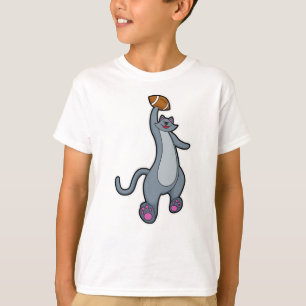 T-shirt Chat comme joueur de football avec football