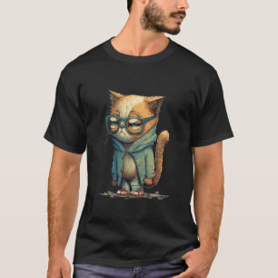 T-shirt Chat contrarié, Chat en colère portant des lunette