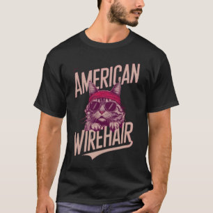 T-shirt Chat cool américain de cheveux filaires