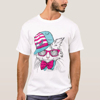 T-shirt Chat Cool en Lunettes de Soleil