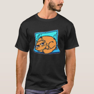 T-shirt Chat cool travail à domicile ordinateur portable b