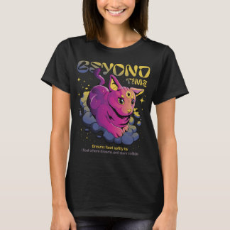T-shirt Chat Cosmique Psychédélique - Au-delà du temps Tee