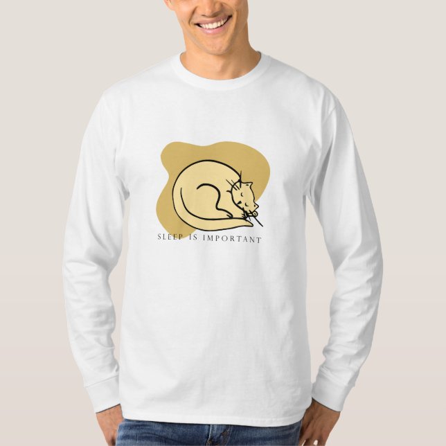 T-shirt Chat couchage mignon - Amoureux des chats  (Devant)