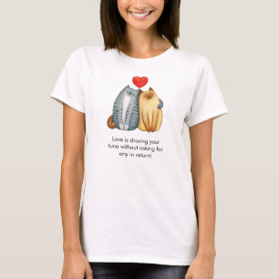 T-shirt Chat Couple Amateurs Cute Funny Heureuse Sainte-Va