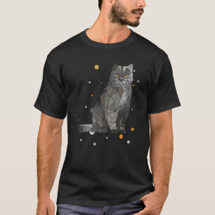 T-shirt Chat court britannique Polygone géométrique Kitten