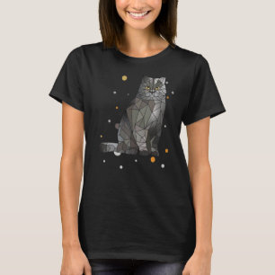 T-shirt Chat court britannique Polygone géométrique Kitten