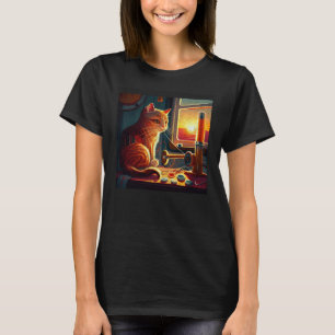 T-shirt Chat Couture Coloré