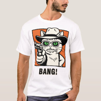T-Shirt Chat Cowboy avec Pistolet