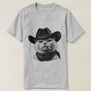 T-shirt chat Cowboy Gris Heather