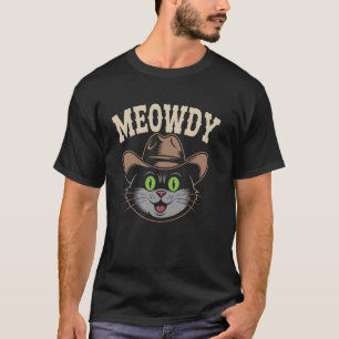 T-shirt Chat Cowboy Western Meowdy Chaton Drôle Animal Fam