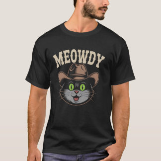 T-shirt Chat Cowboy Western Meowdy Chaton Drôle Animal Fam