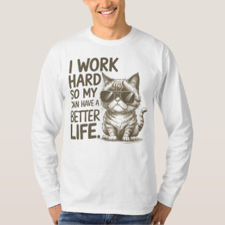 T-shirt Chat croustillant portant des lunettes de soleil a