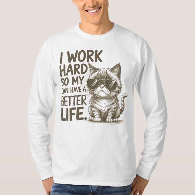 T-shirt Chat croustillant portant des lunettes de soleil a (Devant)