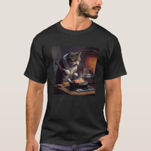 T-shirt Chat cuisinant un steak