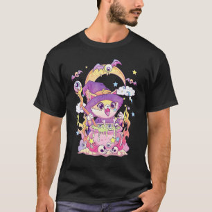 T-shirt Chat Cuisine Déplaisante Et Crâne Pastel Goth Wicc