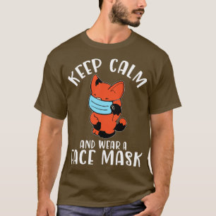 T-shirt Chat Cute Avec Masque Visage Gardez Le Calme Et Po