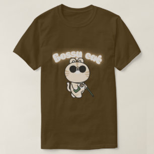 T-Shirt Chat Cute Bossy - Drôle Cat Graphic Tee