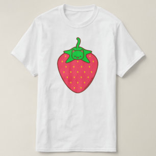T-shirt Chat Cute Kawaii - CHAT STRAWBERRY