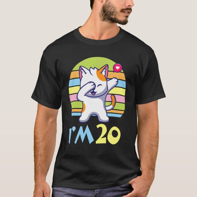 T-shirt Chat Dabbing Avec Coeur Heureux Pour Moi Vous 20 A (Devant)