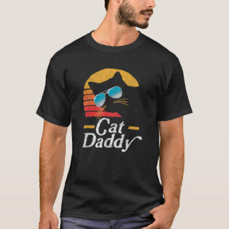 T-shirt Chat Daddy Vintage 80s Style Chat Retro Lunettes d