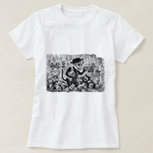 T-shirt Chat d'allée Calavera C. 1900's tôt Mexique