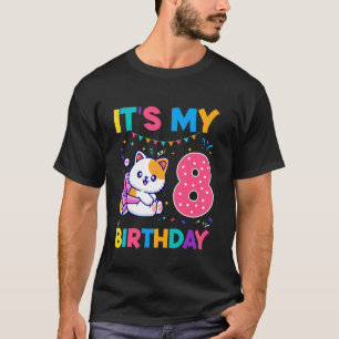 T-shirt Chat d'anniversaire 8 ans Chaton minou 8ème Annive