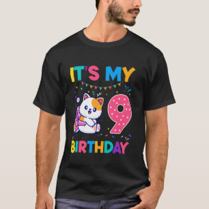 T-shirt Chat d'anniversaire 9 ans Chat Chaton 9ème Anniver