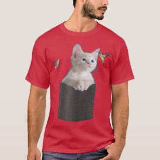 T-shirt Chat dans la poche Stationnement à Hummingbirds Bl
