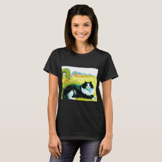 T-shirt Chat dans le Jardin aux Fleurs, Louis Wain