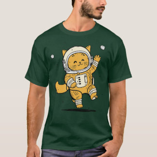 T-shirt Chat dans l'espace Cadeau drôle de chat Rétro Vint