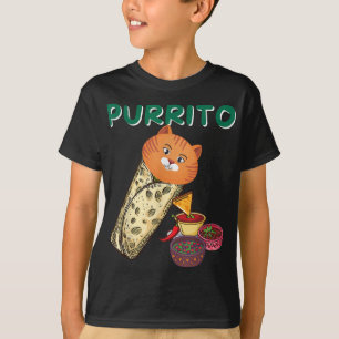 T-shirt Chat Dans Un Purrito   Anniversaire Pour Fils