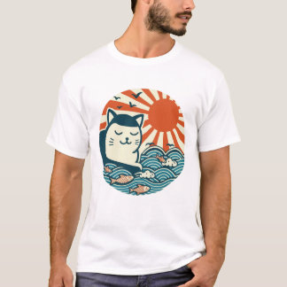 T-shirt Chat d'art japonais