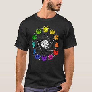 T-shirt Chat d'art Thème Artiste Roue de couleur Éducation