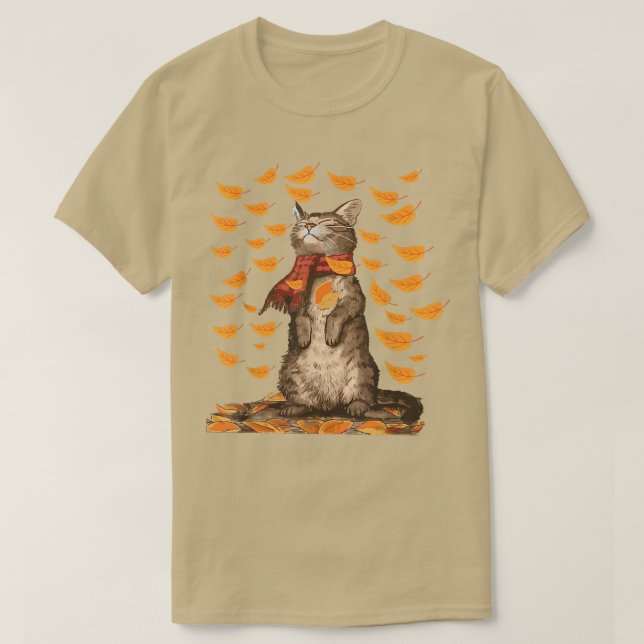 T-shirt Chat d'automne chat d'automne chaton chaton chaton (Design devant)