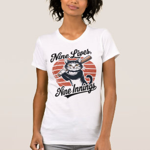 T-shirt Chat de baseball Neuf vies neuf manches