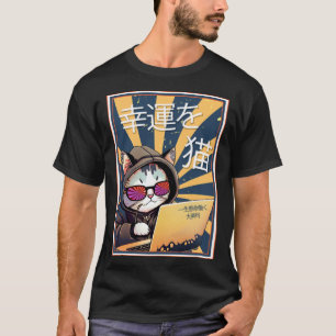 T-shirt Chat de bonne chance Feline japonais Purrfect Chat